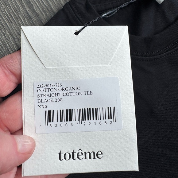 Toteme Cotton Organic Straight Cotton Tee in Black Size XXS - Picture 3 of 7